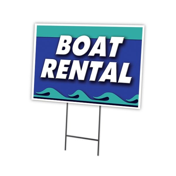 Signmission Boat Rental Yard Sign & Stake outdoor plastic coroplast window, C-2436-DS-Boat Rental C-2436-DS-Boat Rental - main